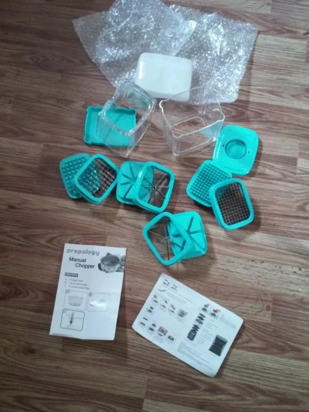Prepology Manual Slicer Aqua 4 Blades Included DW Safe RUst Resistant BPA Free
